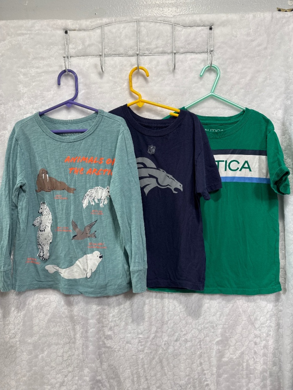 Boys clothes size 6-7 t-shirts Tee pullover casual blue green